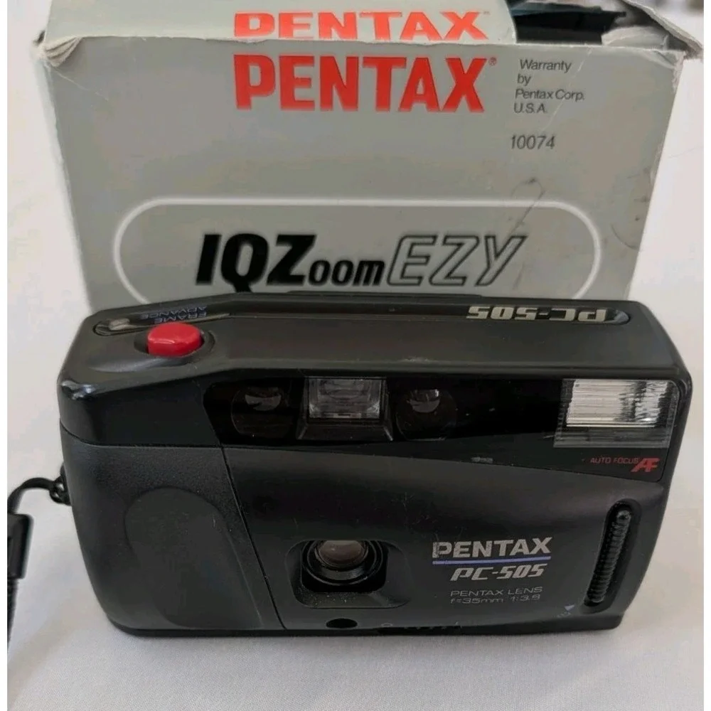 Pentax PC-505 35mm Point & Shoot Film Camera 35mm f/3.9 Lens Box Manual Working